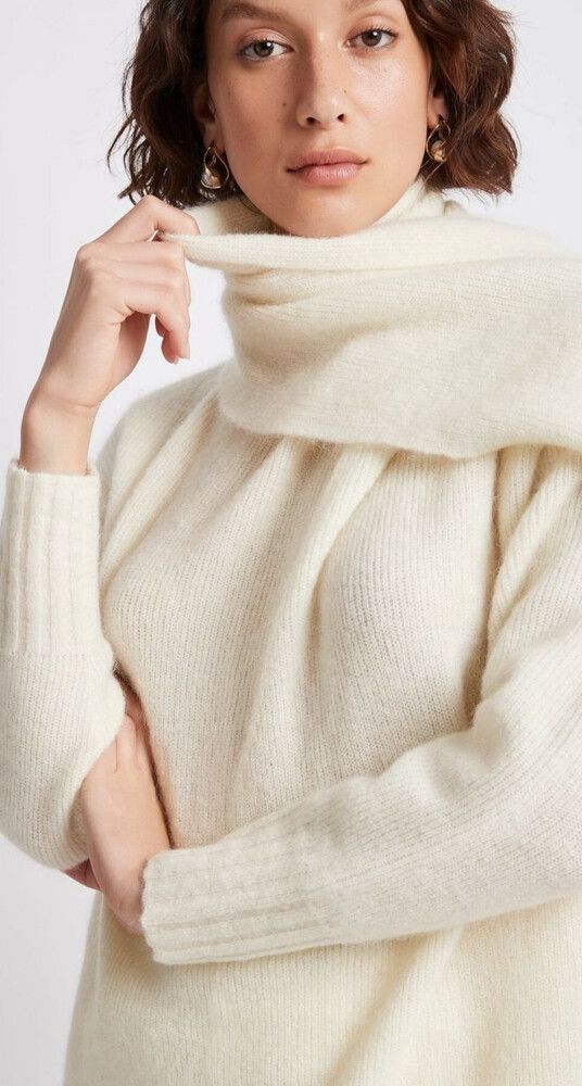 Aje Cream Knit- built in scarf