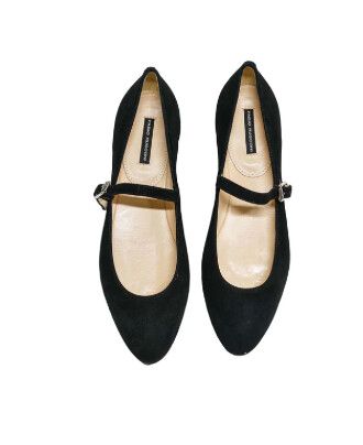 Italian Suede Mary Jane Ballet Flats