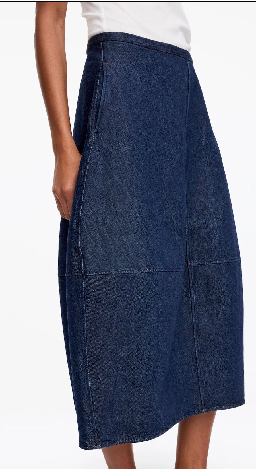 ARKET Blue Denim Midi Skirt