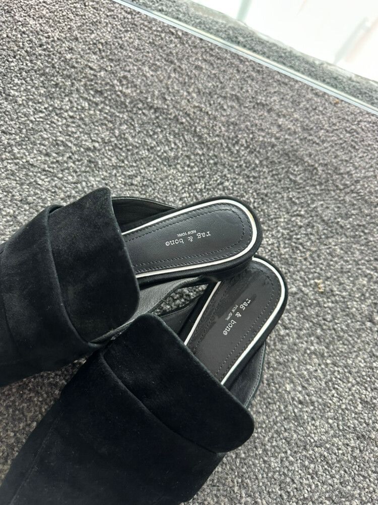Black Suede Mules