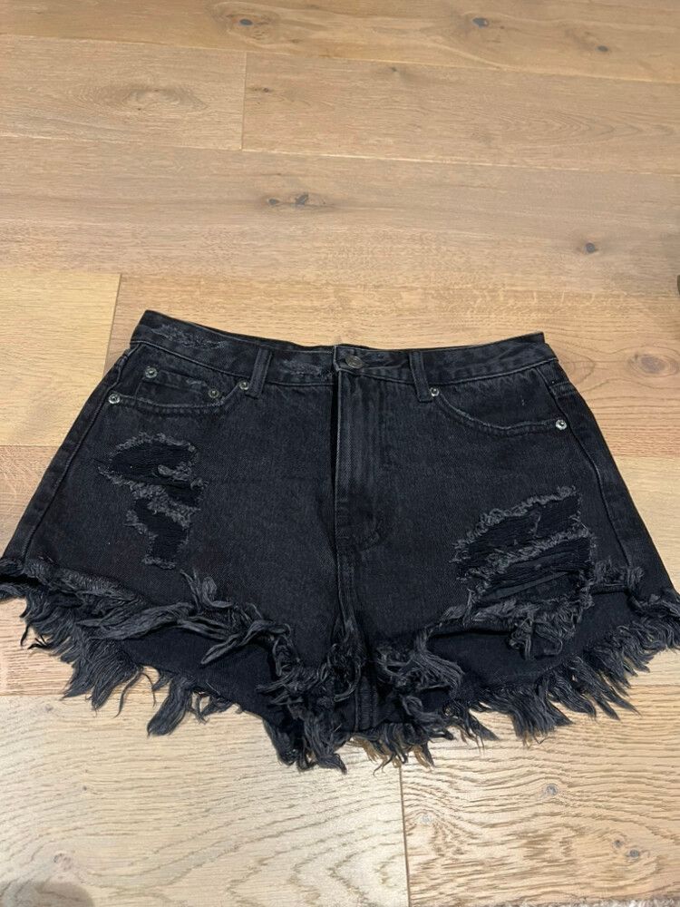 Black Denim Shorts