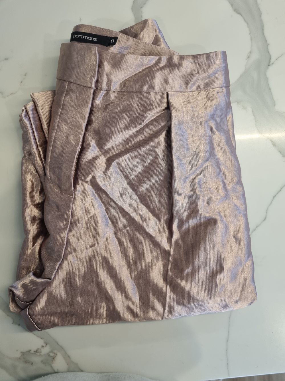 Portmans - Satin style pink pants on Designer Wardrobe