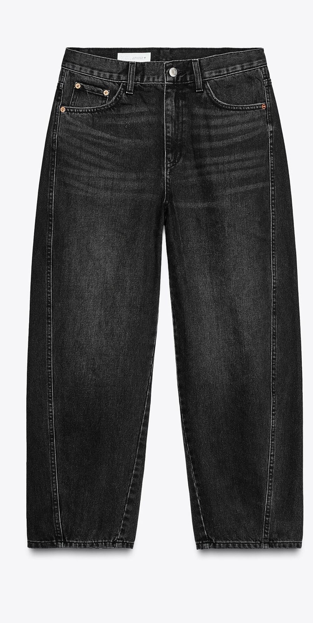 High-wasted cropped jeans