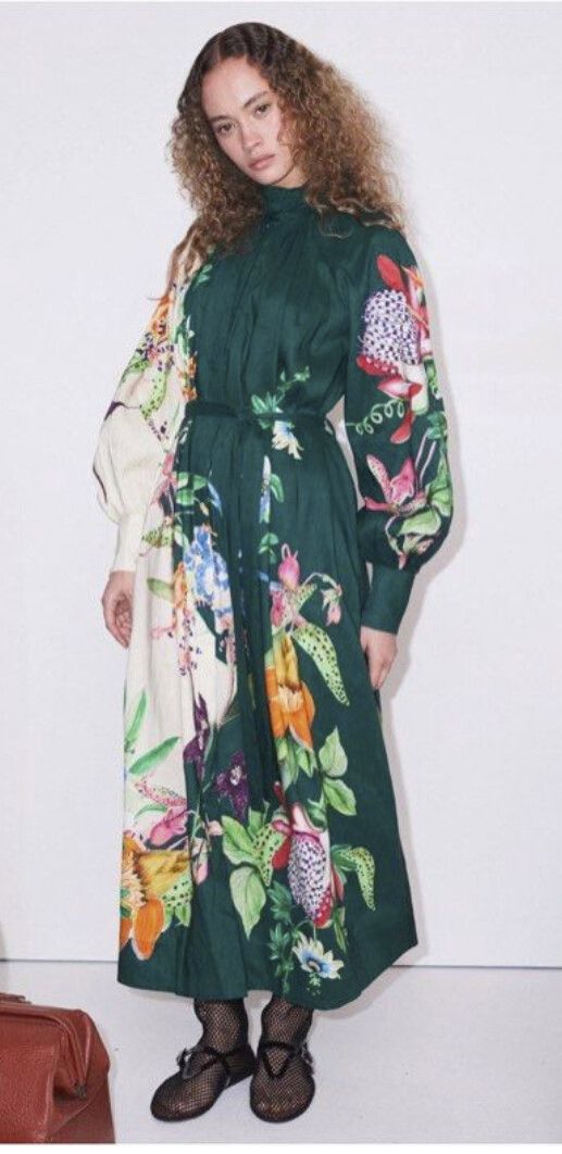 Alemais Green Floral Dress