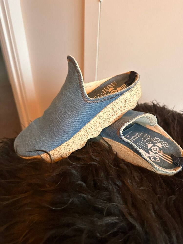 Asportuguesas Blue Slip-On Shoes Size 38 - Small Fit