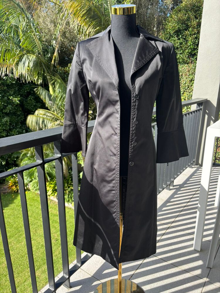 Vintage Katherine black fitted evening / occasion wear coat