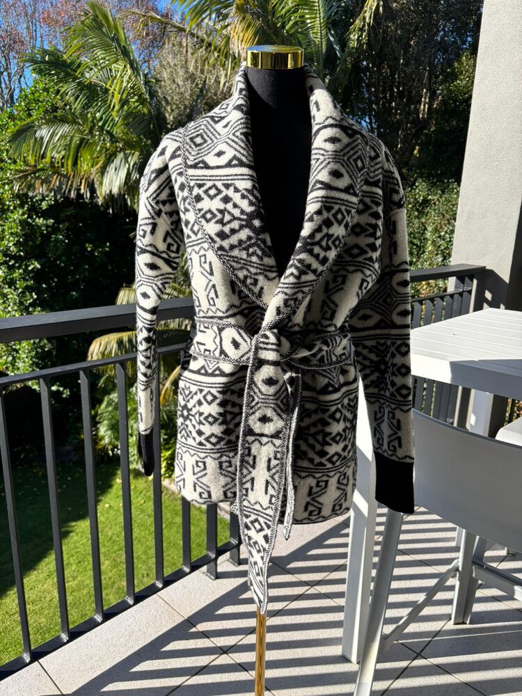 Veronica Beard Black White Knit Cardigan
