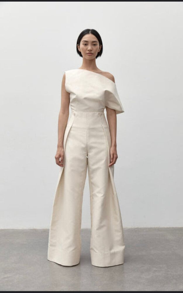 St.Agni Tailored Fold Pants & Asymmetric Top
