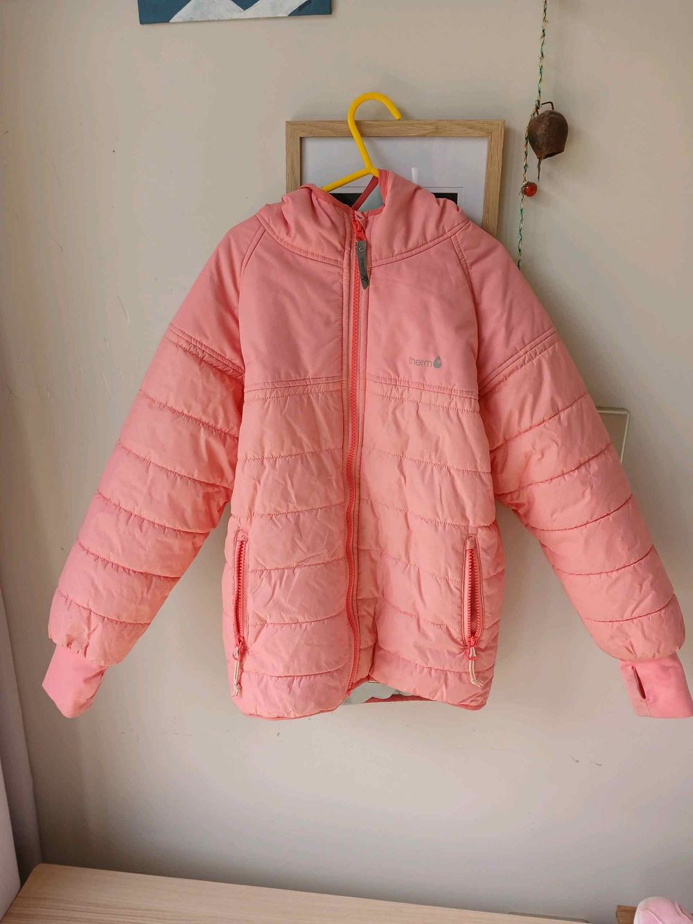 Therm Pink Quilted Hooded Puffer Jacket