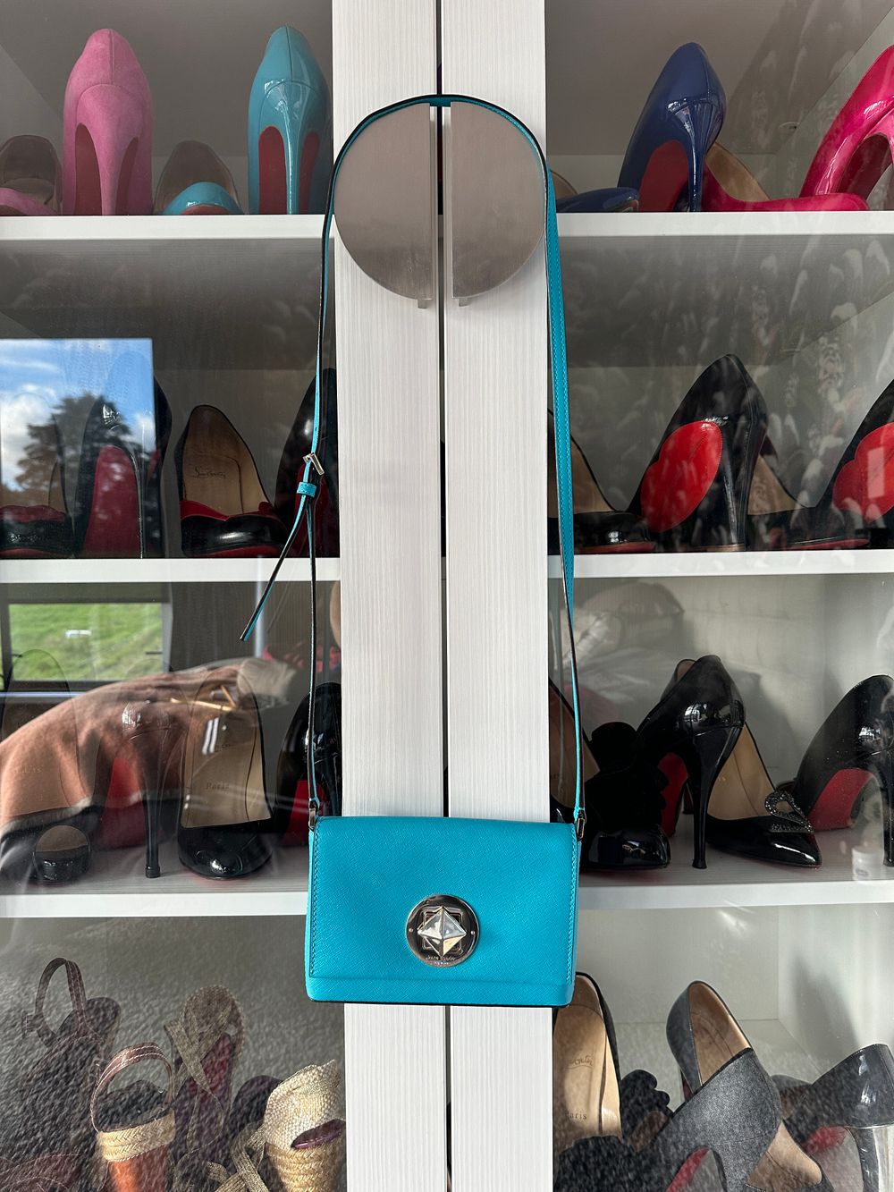 Kate Spade Newbury Lane Sally Small Crossbody - Turquoise Leather