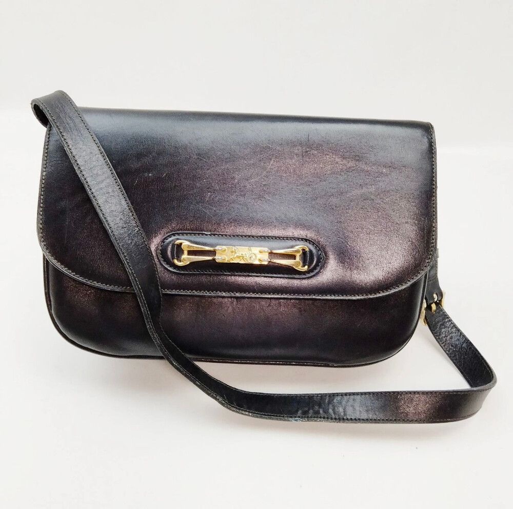 Pre-Owned CELINE Vintage Logo Turnlock Hardware Calf Leather