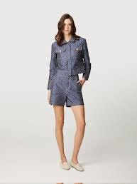 Bonia Leather Trim Denim Short