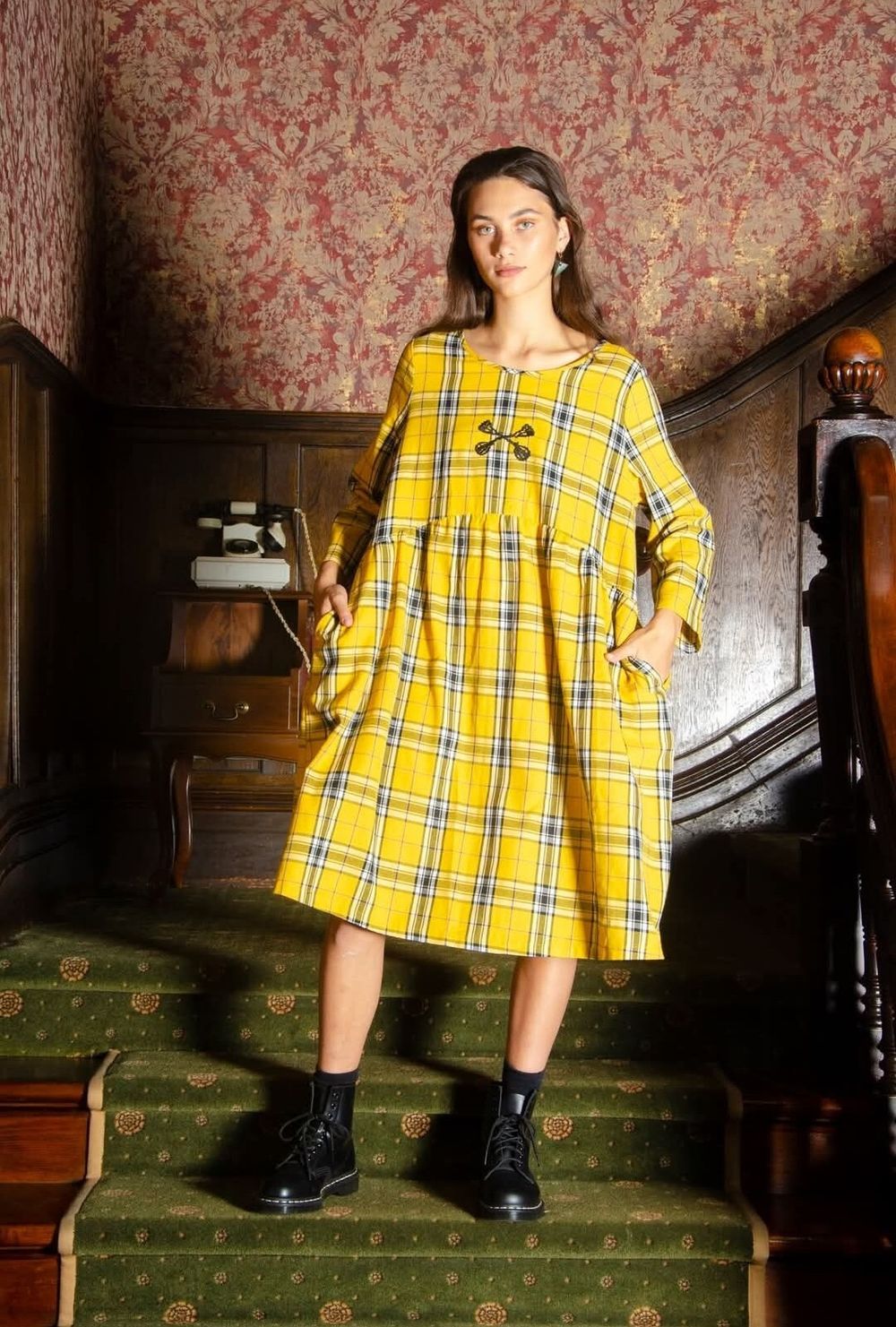 white christmas dresses Suzie Tartan Dress – Elise Design main image 1