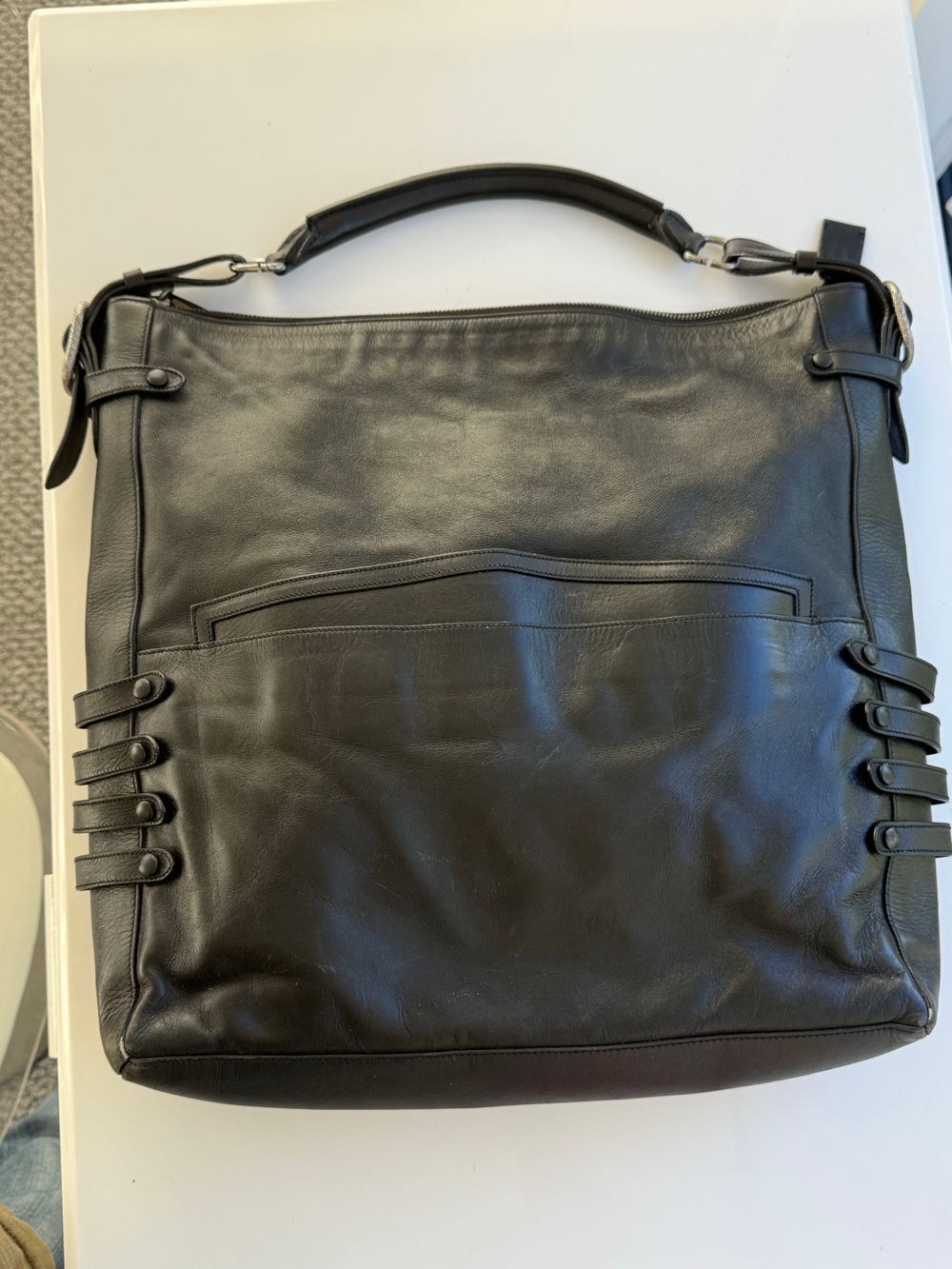 Vintage Christian Louboutin Black Leather Shoulder Bag – Red Interior | Purchased in LA, 2008