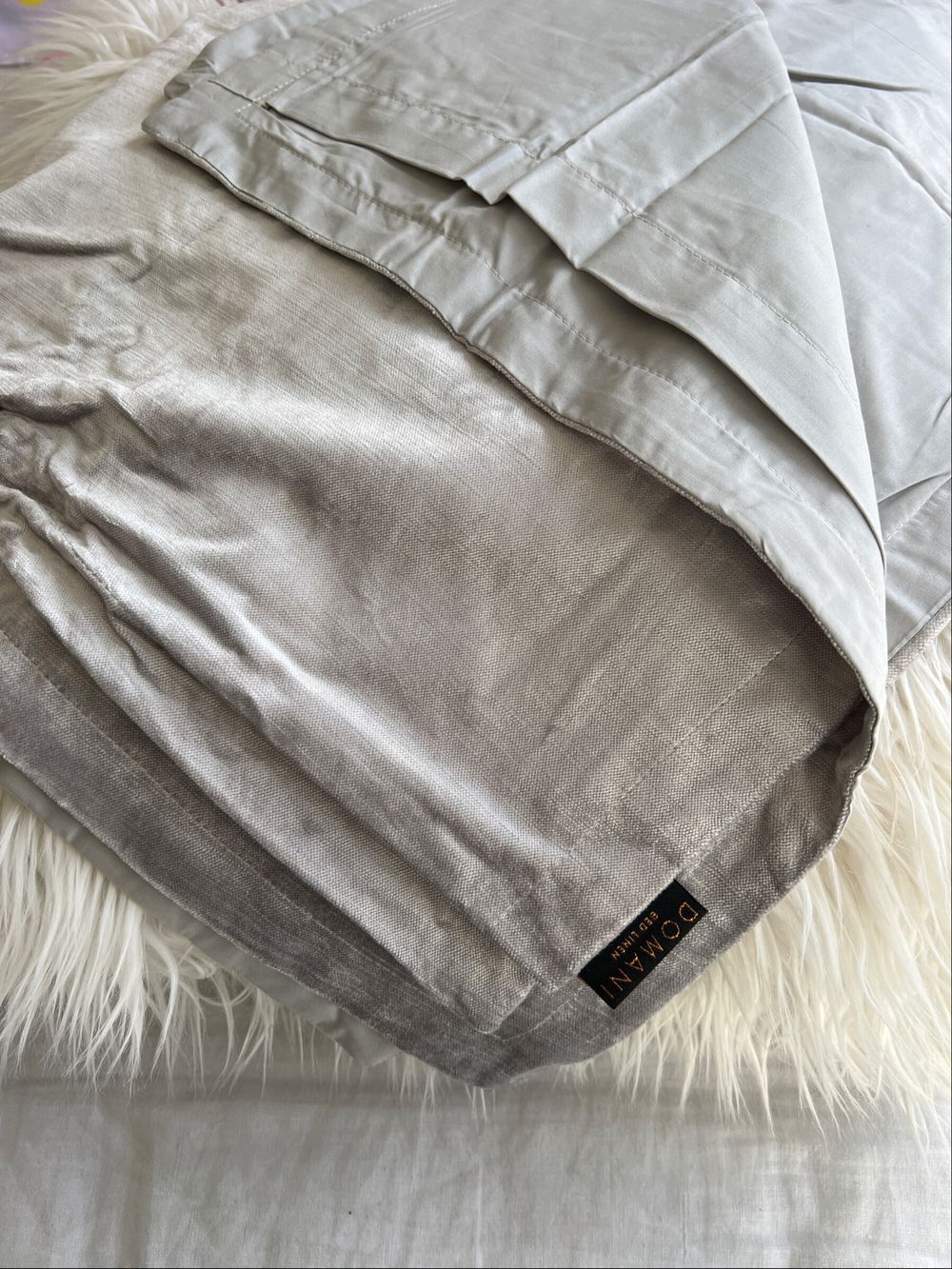 Domani Velvet Grey/silver Std Pillow Slips
