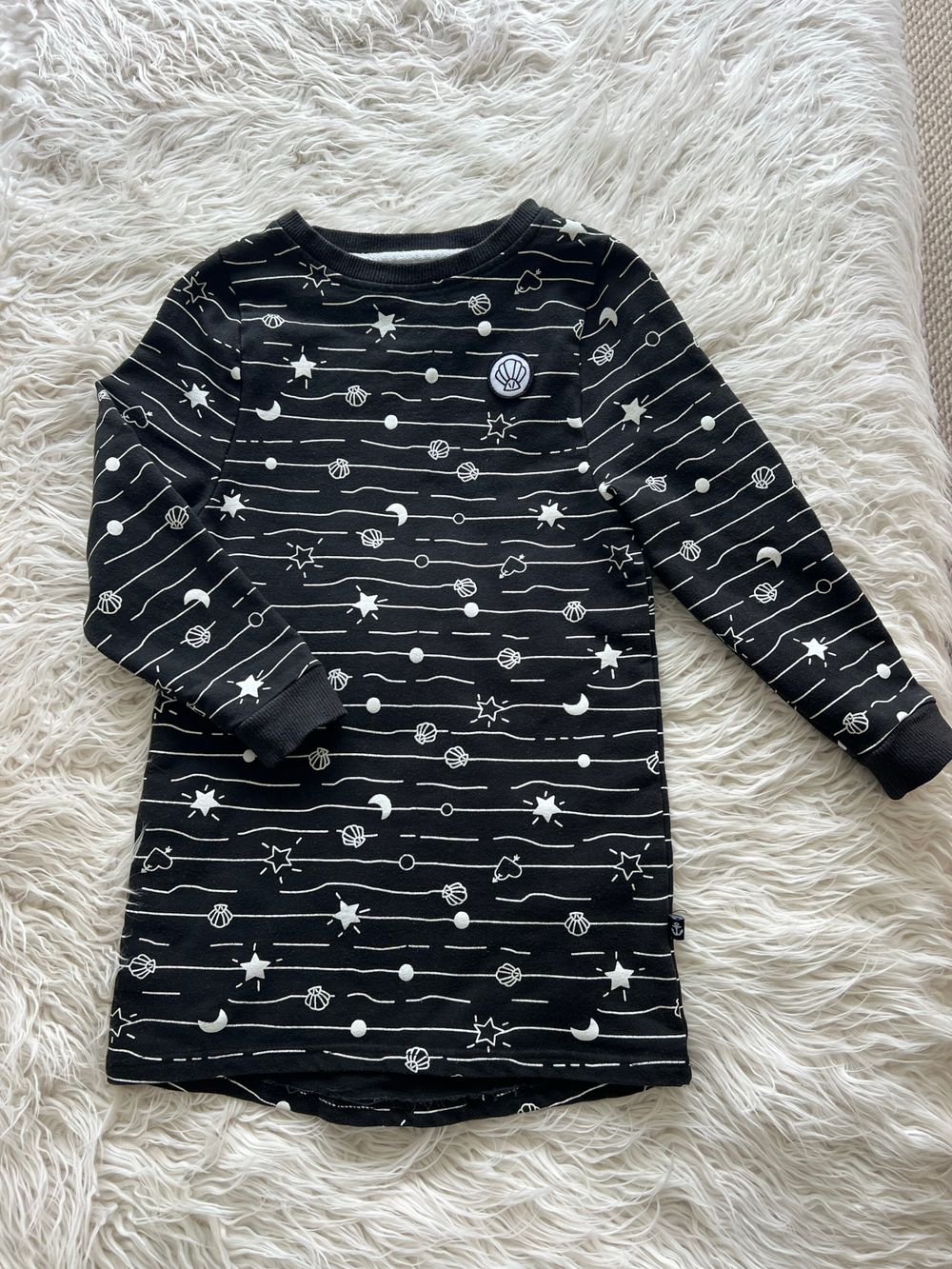 Hello Stranger Black Graphic Dress