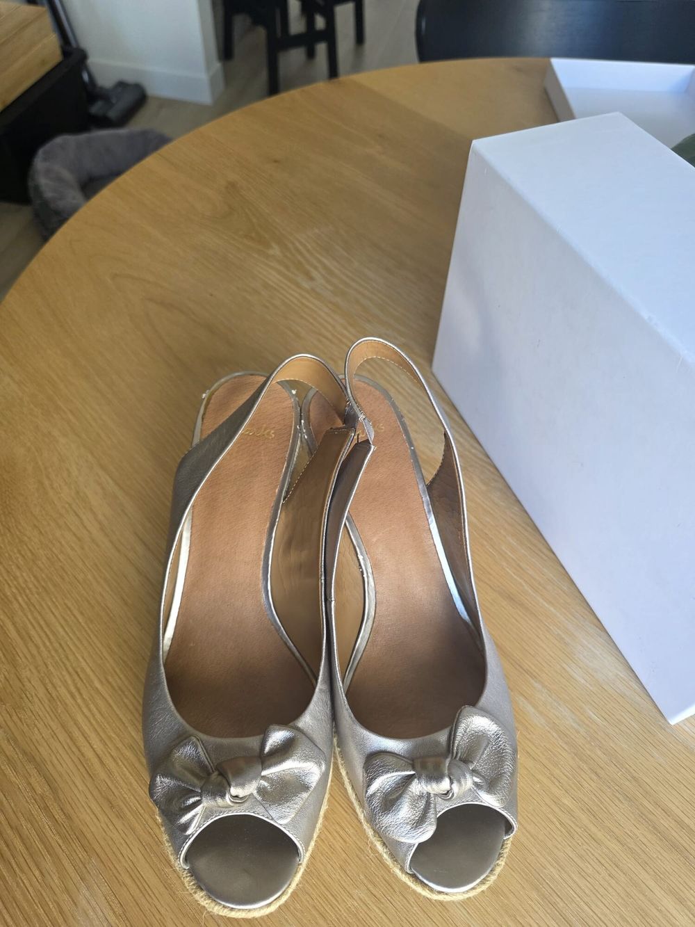 Clarks Silver Slingbacks Size 8