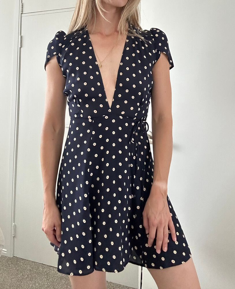 Reformation - Reformation Polka Dot Wrap Dress on Designer Wardrobe