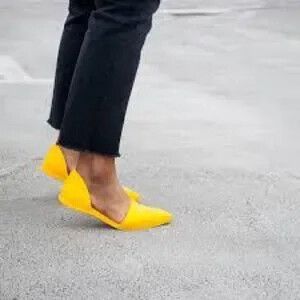 Native Audrey Yellow D'Orsay Ballet Flats