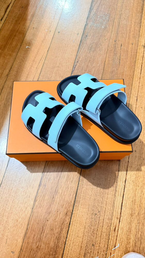 Hermès Blue Chypre Sandals