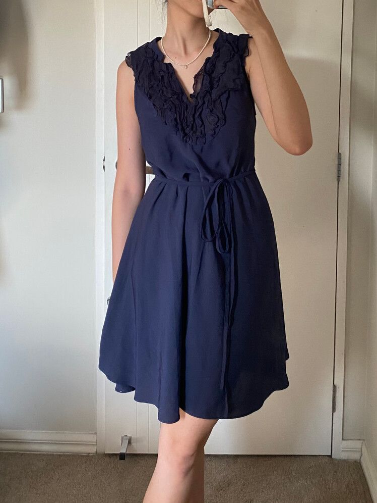 Zara - Zara Basic Navy Blue Dress on Designer Wardrobe Zara - Zara Basic Navy Blue Dress on Designer Wardrobe