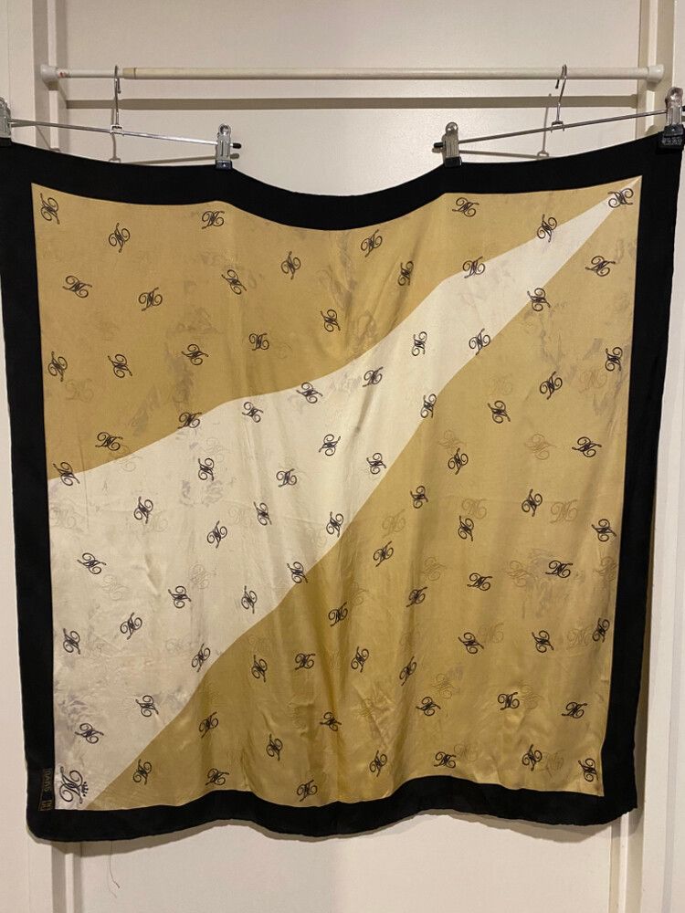Daks Black and Gold 100% Silk Scarf 86cmx86cm
