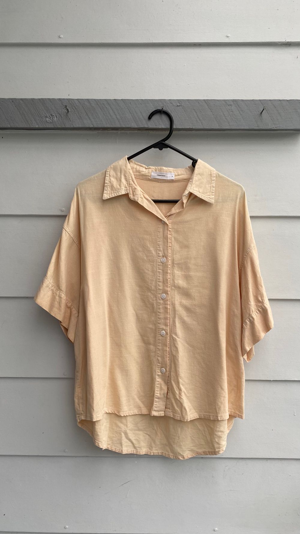 Yellow Cotton Linen blend Buttoned Shirt