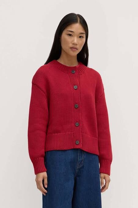 Assembly Label Red Knit Cardigan