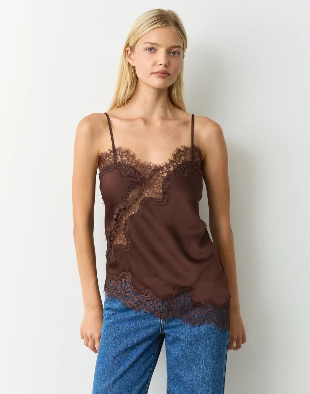 Glassons Brown Lace Trim Camisole