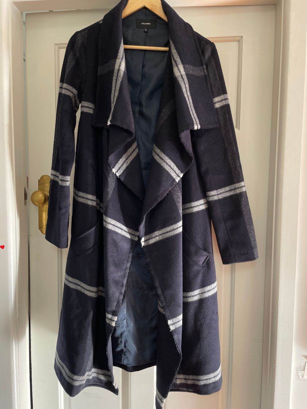 Navy Plaid Coat
