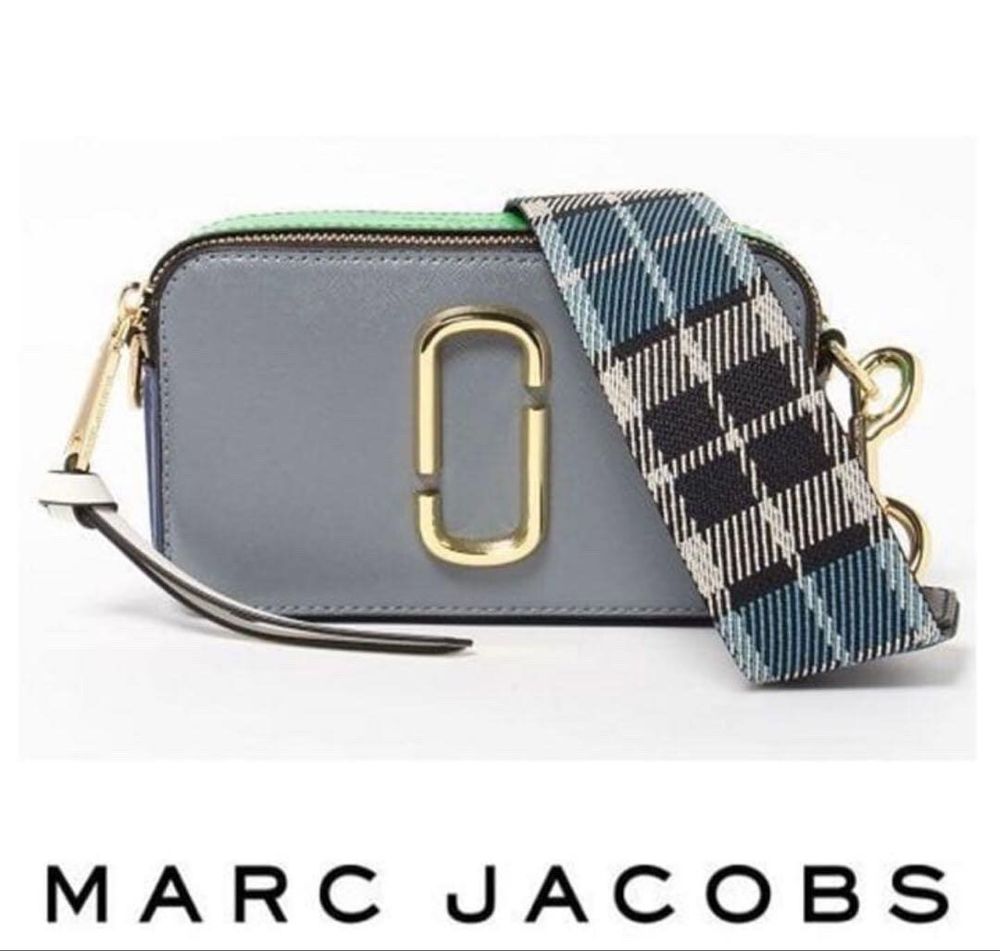 Marc Jacobs The Snapshot Camera Bag | Grey/Navy/Green Colourblock | Like New | Dust Bag Included