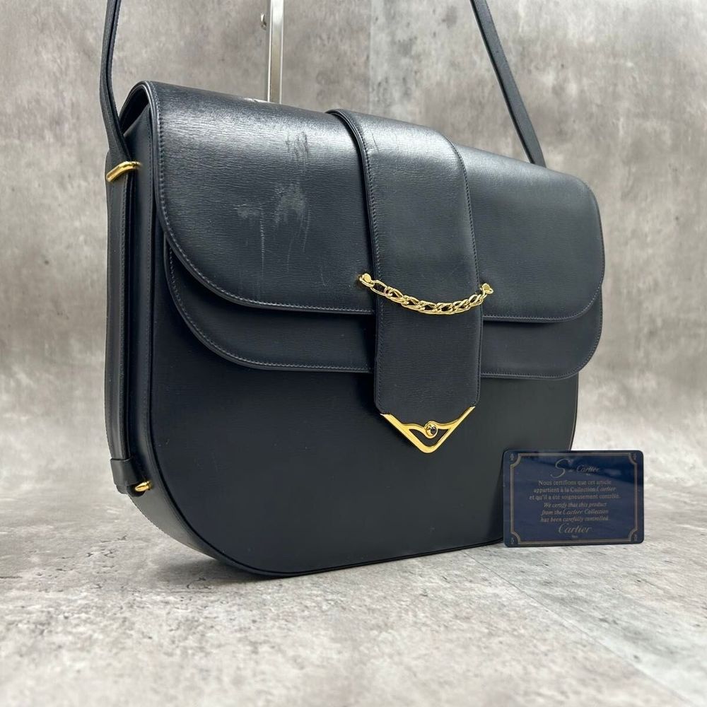Cartier Sapphire Line 2-Way Shoulder Bag - Black