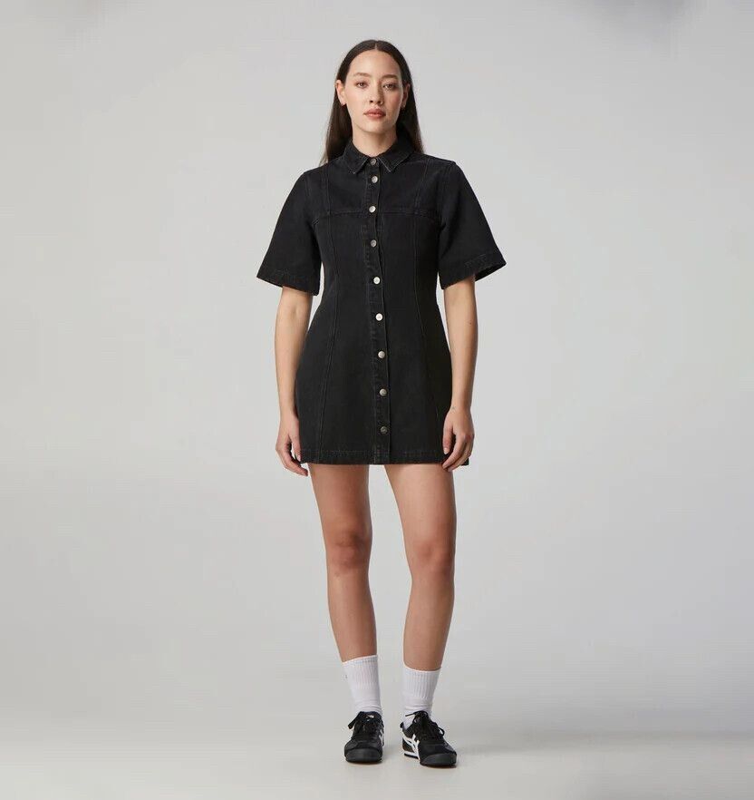I Love Ugly - Lula Denim Mini Dress  Black on Designer Wardrobe