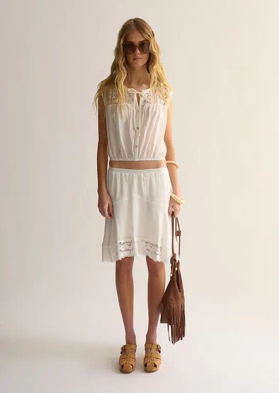 Kala Petticoat Skirt – White Midi Skirt