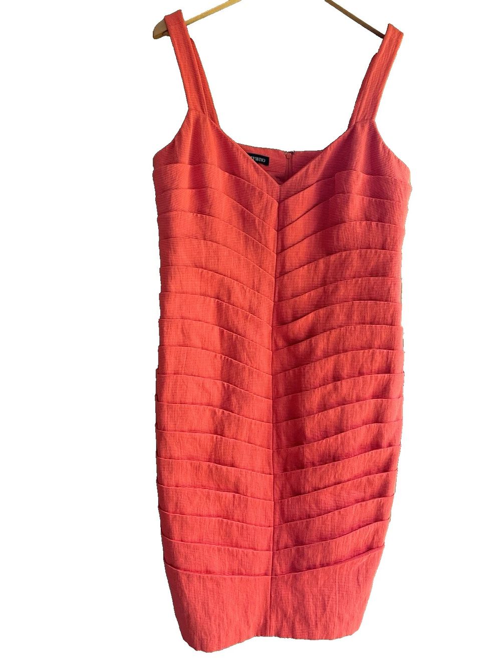 VINTAGE Harry Who "Pleat' Dress Orange Corduroy Fabric Lined Size 14
