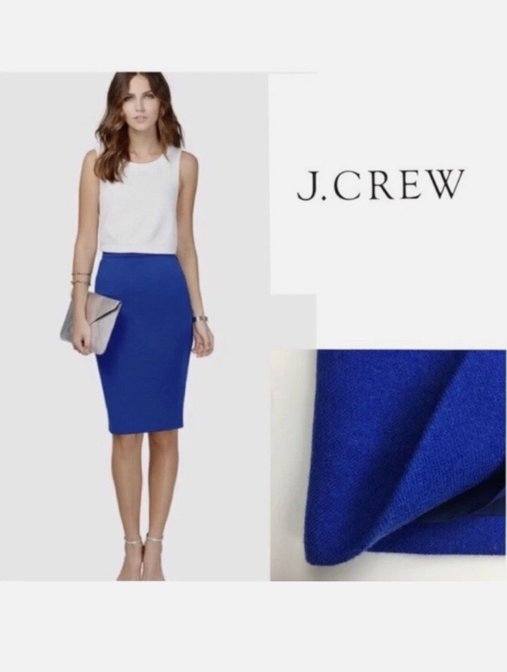 J.Crew Blue No.2 Pencil Skirt size 6