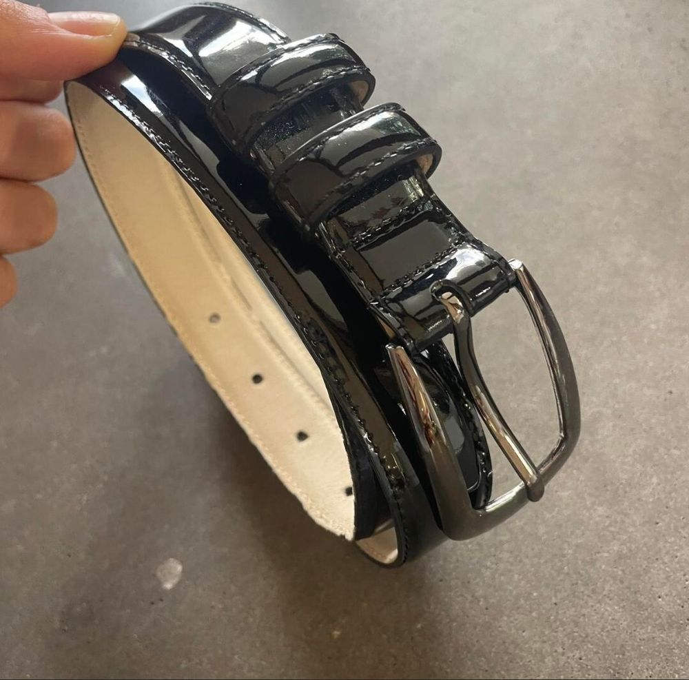Veronika Maine Black Patent Leather Belt