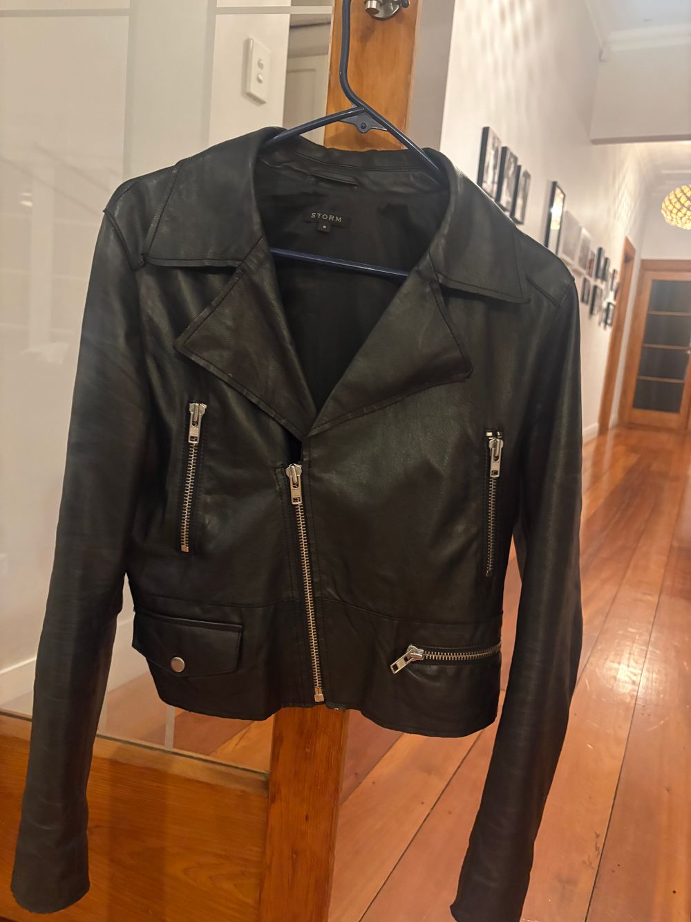 Storm Black Leather Jacker