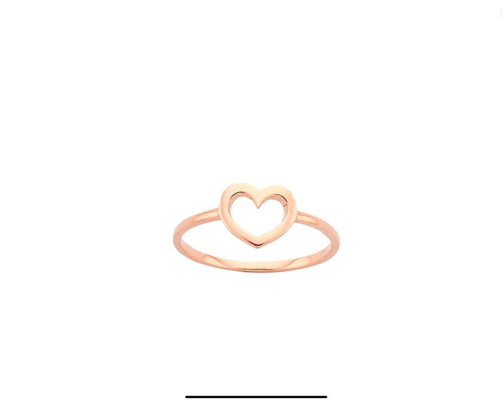 9ct rose gold heart ring