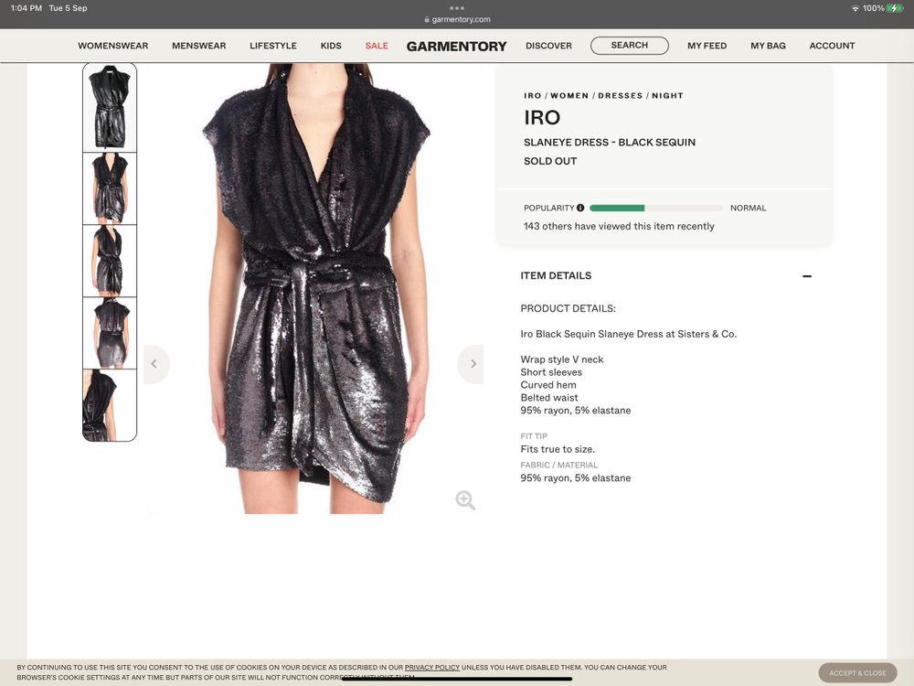 Iro - IRO Slaneye black sequin dress on Designer Wardrobe