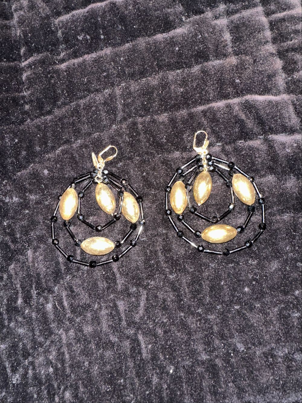 Gold And Black Earrings