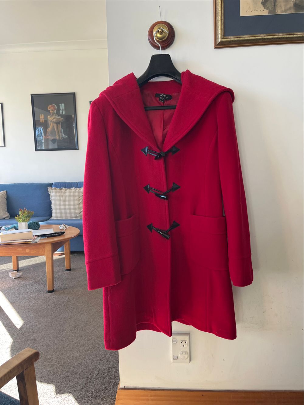 MAX Red Hooded Duffle Coat