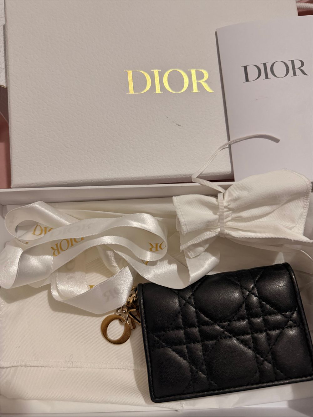 Dior Black Quilted Card Holder