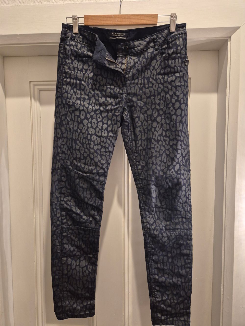 Maison Scotch Blue Leopard Print Jeans