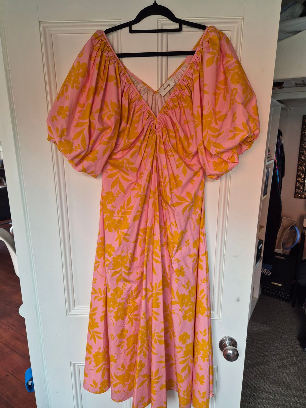 KINNEY Pink Floral Midi Dress