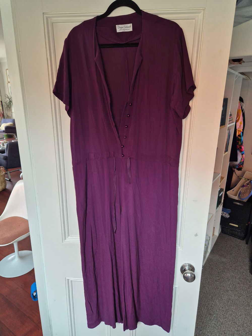 Deryn Schmidt Plum Pantsuit sz14/XL