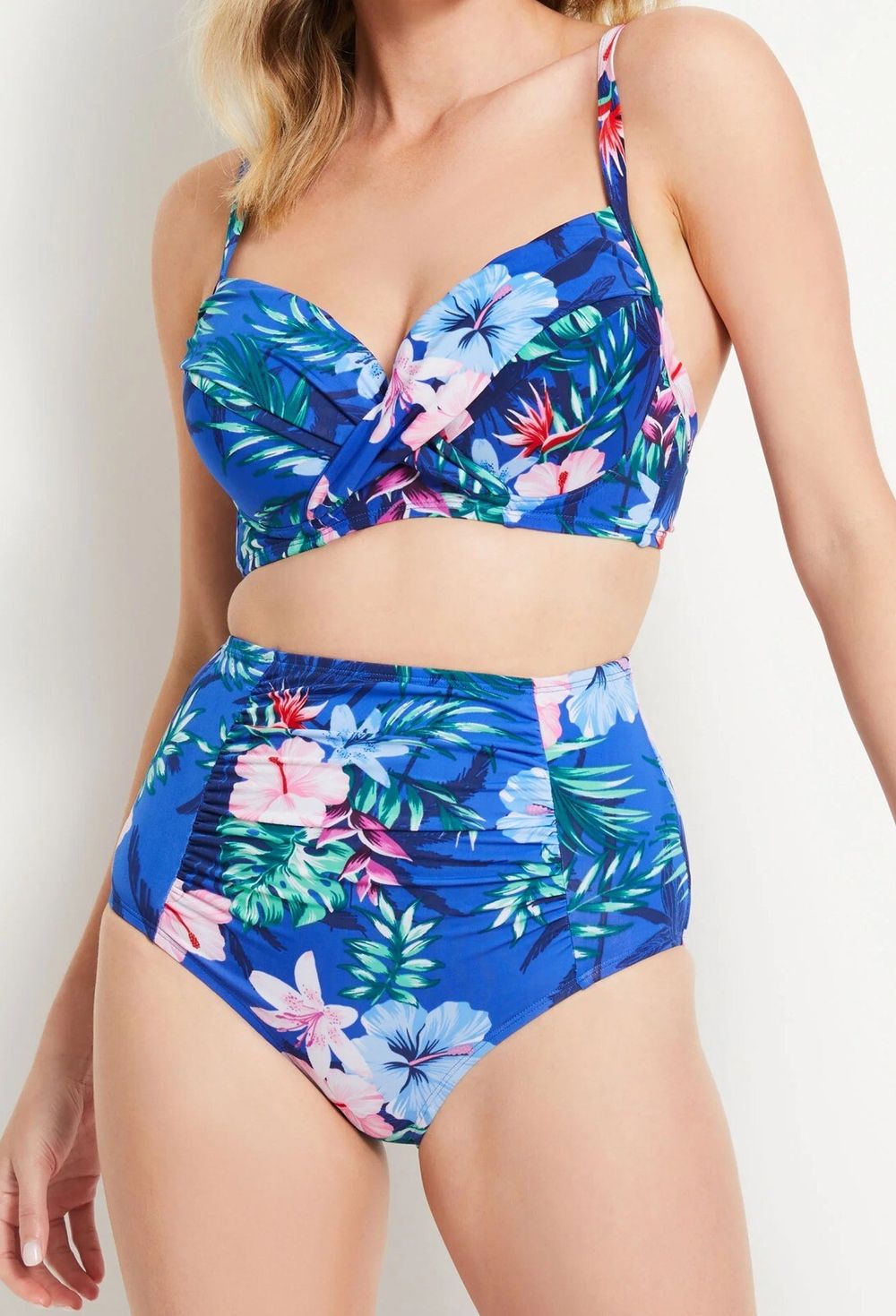 **NEW** Blue Hibiscus Print bikini Set - Quality Rivers Brand - Sizes 10, 12, 14