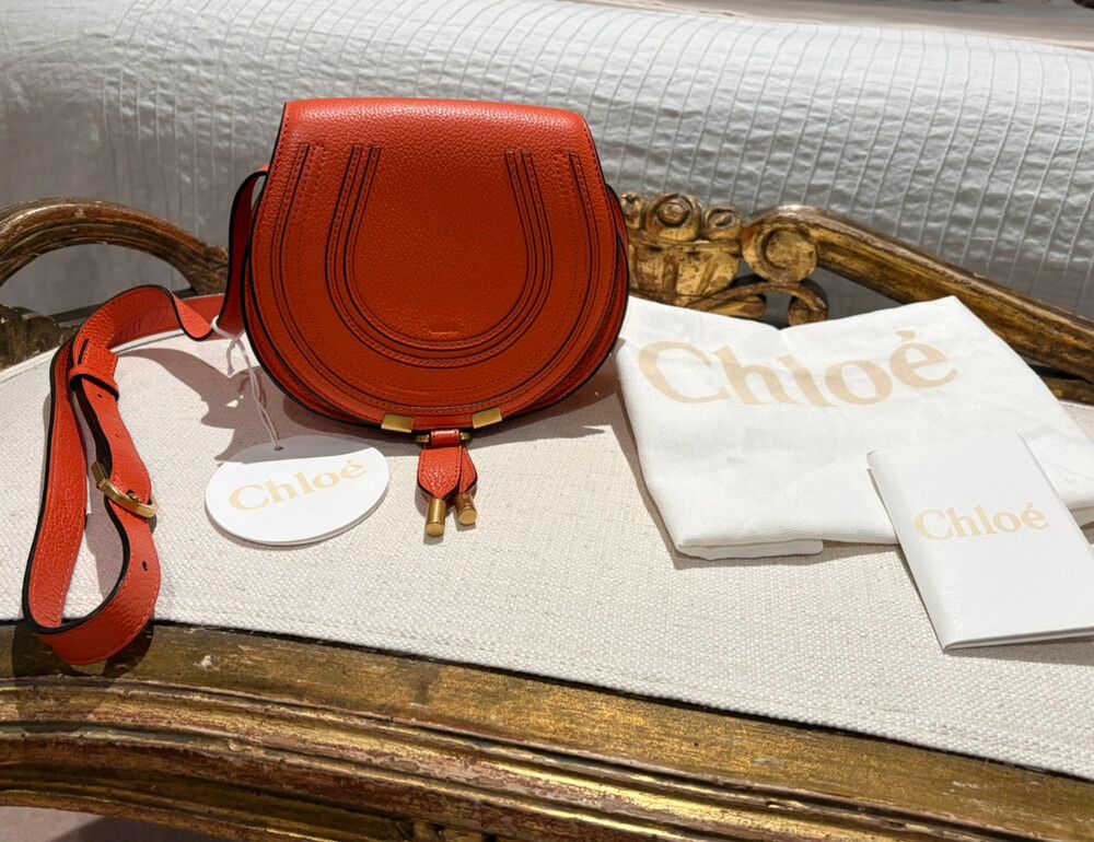 Chloé Marcie Small Leather Crossbody/ shoulder – Radiant Orange | As New