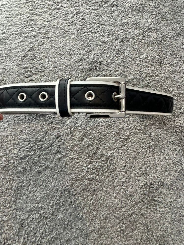 Michael Michael Kors Black and White Quilted Belt