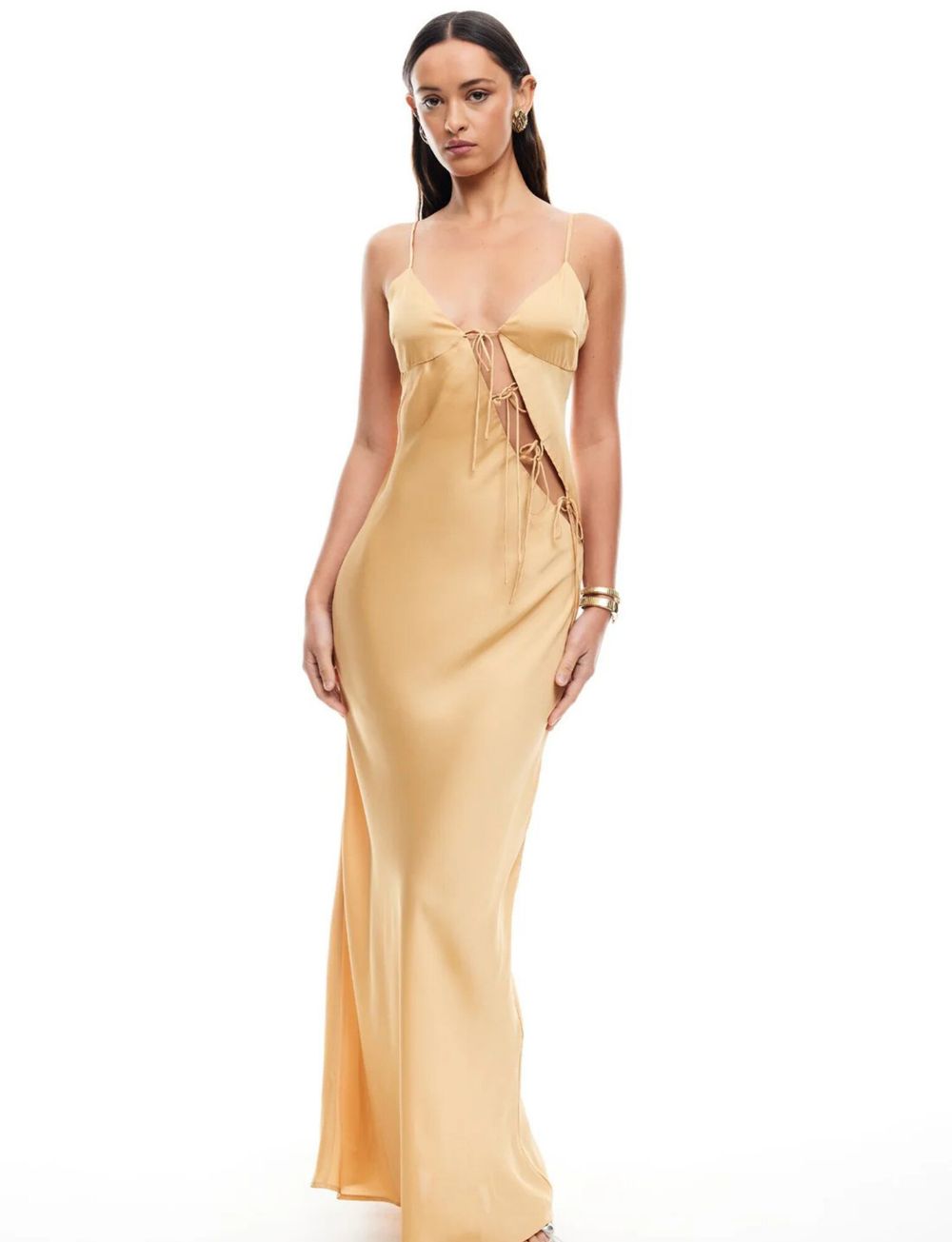 About a Girl Gold Maxi Dress